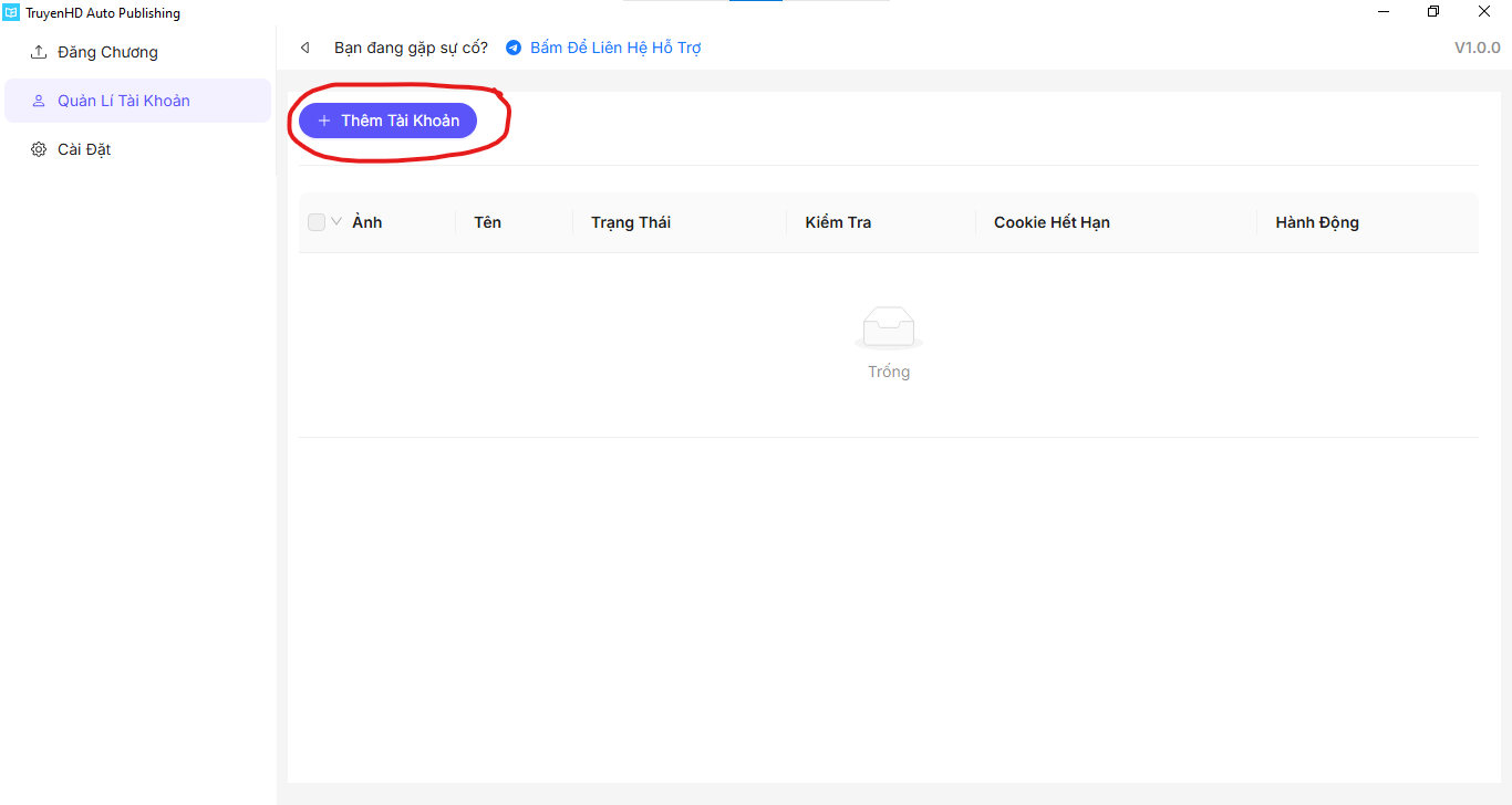 Bước 10 - Thêm tài khoản