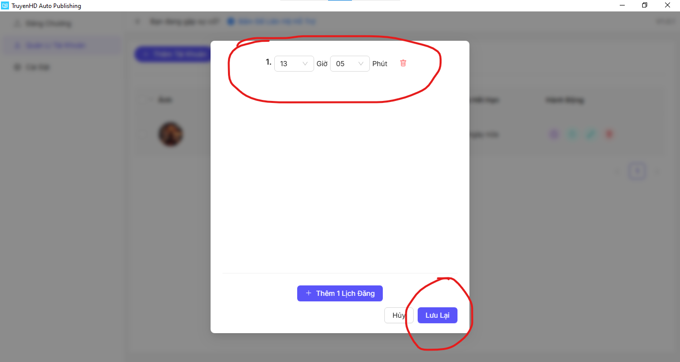 Bước 18 - Lưu lịch
