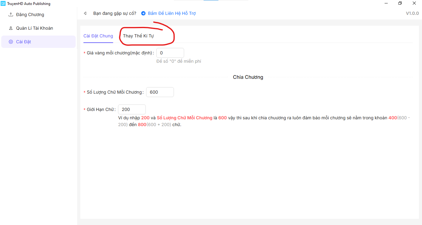 Bước 7 - Tab thay thế
